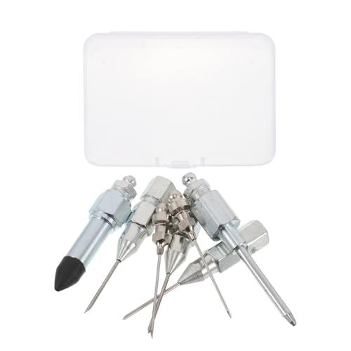 FUNOMOCYA - FUNOMOCYA Kit d'Accessoires pour Pistolet à Graisse 7 Pièces en Acier au Carbone Embouts et Aiguilles d'Injection pour Espaces Étroits et Profonds Adaptateurs Caoutchouc Polyvalents pour