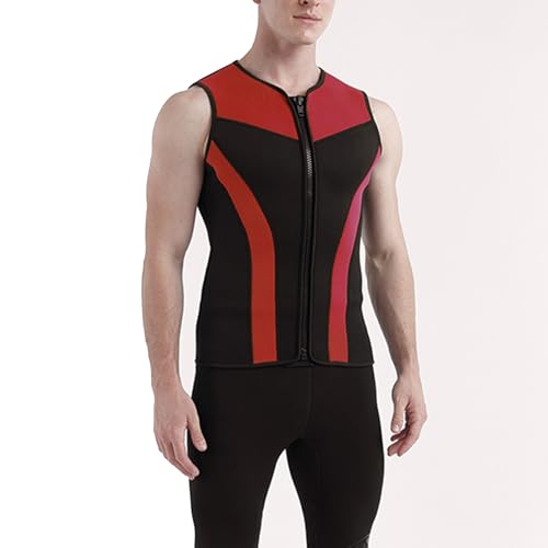 Wetsuit Vest Mens 3mm Neoprene Sleeveless Wet Suit Tops with Front Zipper, for Swimming Diving Surfing(B_XX-Large) miniatura 2