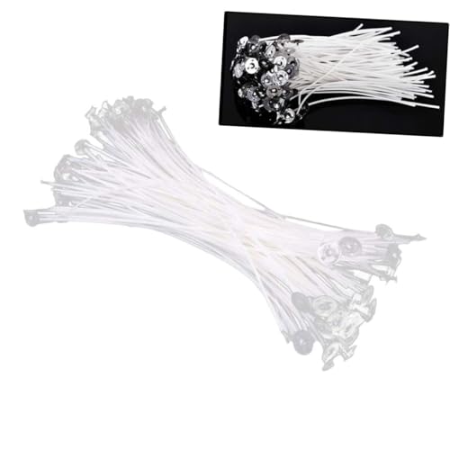 LALAFINA 100Pcs Natural Cotton Candle Wicks Pre Waxed Candle Wick Core for Candle Making Smokeless for Home Decor and Craft Projects