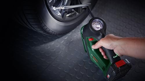 Bosch Pompe à air électrique et compresseur d'air UniversalPump 18V (sans Batterie, système 18 Volts, pour Les pneus de Voiture, de Moto et de vélo, 150 PSI, 10,3 Bars, Emballage en Carton)