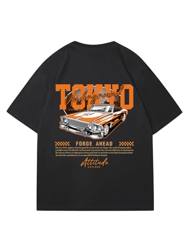GORGLITTER Men's Graphic Japanese Print Short Sleeve Tee Tops Y2K Casual Round Neck T Shirts...
