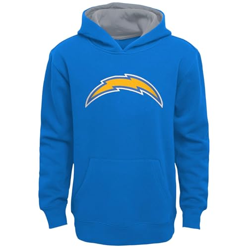 Outerstuff NFL Kids Youth 4-20 Official Primary Logo Prime Pullover Fleece Lined Hoodie Sweatshirt (US, Numeric, Size: 18-20, Regular, Los Angeles Chargers - Blue)