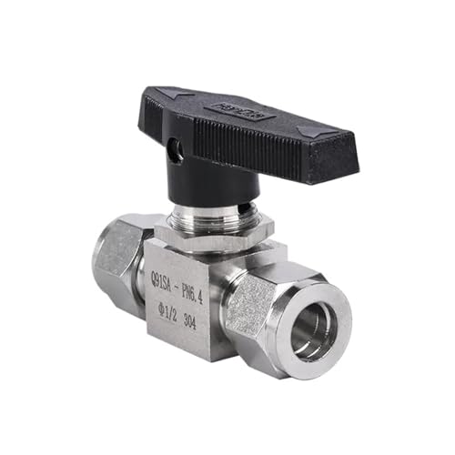 Válvula de bola de unión de compresión de 15mm en acero inoxidable de alta pureza 5