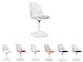 Tenzo 3303-412 VIVA Designer chaise pivotante, Acier, Blanc/Gris, 49x53x83 cm