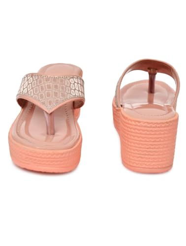 Image of Women's Wedge Heel Flip Flops | Stylish Platform Slippers for Women | Soft Cushioned Comfort | Anti-Slip Sandals | Casual Slip-On Thong Sandals