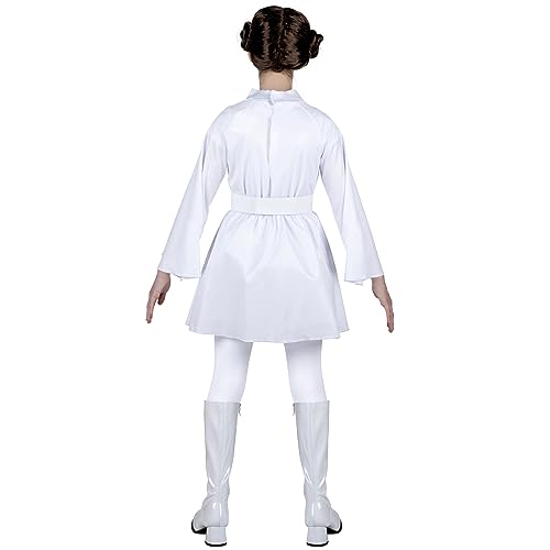 Jazwares Costume Play JWC0895 Star Wars Princess Leia Official Youth Halloween Costume - White Dress With Belt And Wig thumb #4