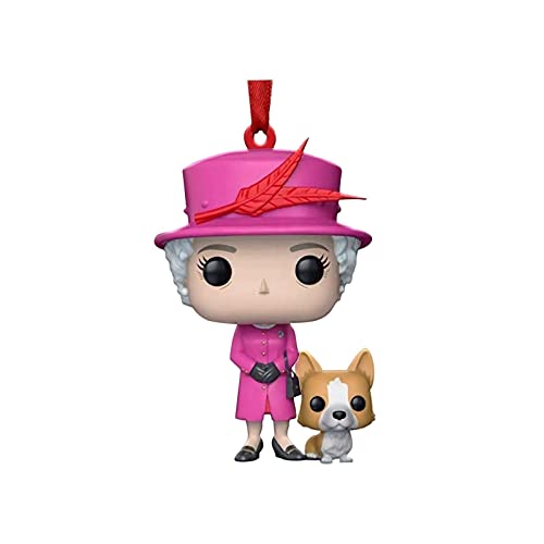 LOWLIU 1/2/Pcs Elizabeth II Queens et Corgi Acrylique Souvenirs, Souvenir d'ornement à Suspendre for Arbre de Noël, Ornement à Suspendre for rétroviseur de Voiture (Color : A) Cover