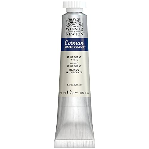 Winsor & Newton Cotman Metallic Watercolour Paint, Iridescent White, 21ml Tube, Vibrant Pigments