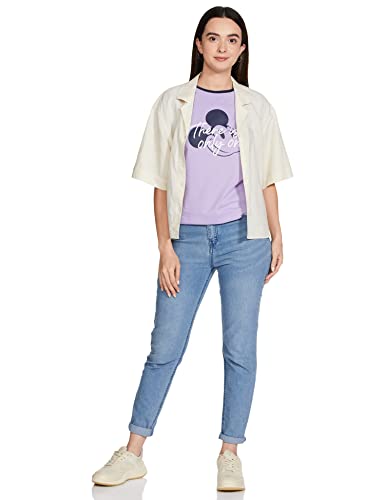 Image of Amazon Brand - Symbol Women's Graphic Cotton Half Sleeve Round Neck Regular Fit T-Shirt (Disney Assorted Prints) (Available in Plus Sizes)
