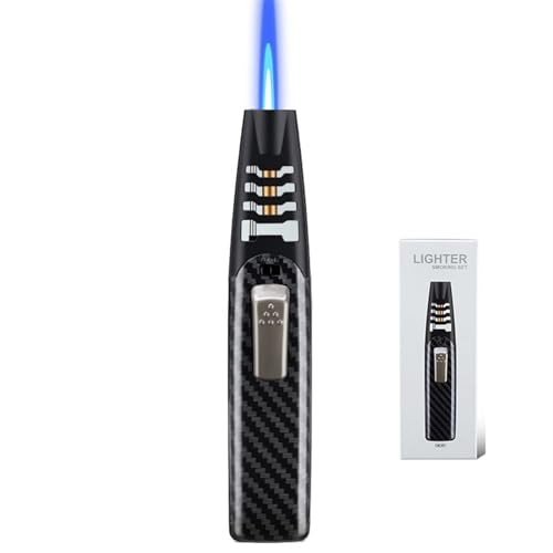 Encendedor electrico de llama ajustable y cuerpo de metal resistente al viento 2