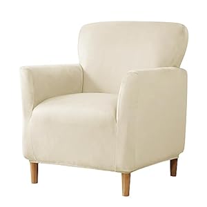 LiveGo Stretch Mid Century Modern Armchair Slipcover 1-Piece Solid Accent Chair Covers with Arms Soft Chair Slipcovers for Living Room Furniture Protector Office Reception