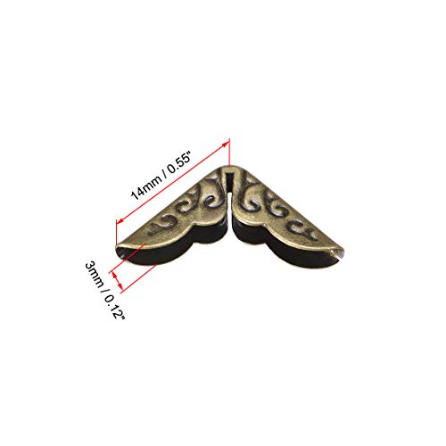 Image of uxcell Metal Book Corner Protectors Edge Cover Guard 14 X 14 X 3mm Bronze Tone 30pcs