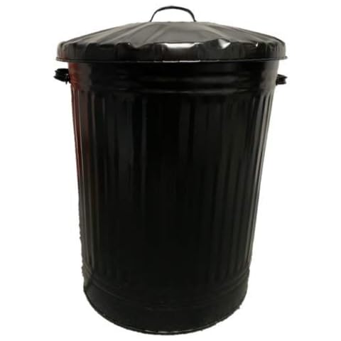 KetoPlastics 90L Black Metal Dustbin Cover
