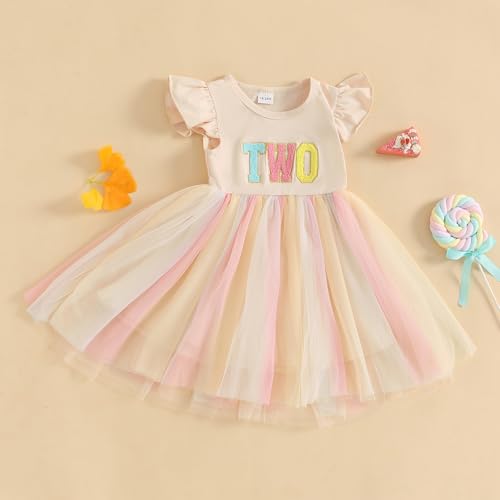 Baby Girls My 1st Birthday Outfits One Romper Two/Three Tutu Skirt Ruffle Embroidery Letter Summer Clothes2