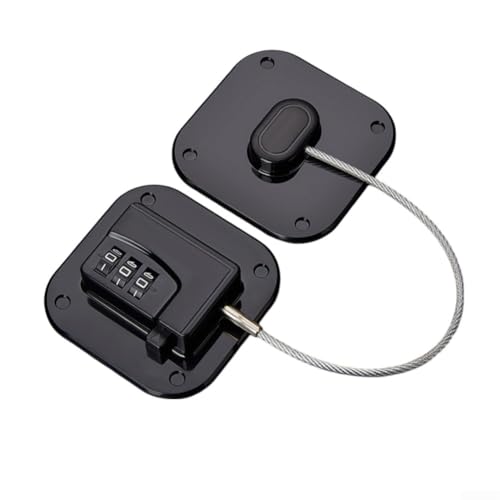 Child Safety Lock for Refrigerator and Cabinet Doors, Punch-Free Installation with Durables All-Metal Alloy and ABS Construction, Thickened Steel Wire Rope for Baby and Pet Protection(black)