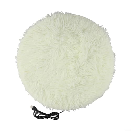 Chroavel Almohadilla térmica eléctrica USB para mascotas, para manta térmica de felpa suave para gatos y perros, tapete de calor de 28 ° para interiores y exteriores, 40 cm, gris (blanco)