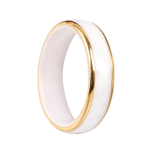 Beydodo Bague Femme Ceramique, Alliance Mariage Homme Taille 60 Bague Multifacettes Or Blanc 6mm