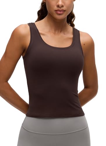 Image of CRZ YOGA Softembrace Scoop Neck Tank Top | Workout, Ultra Soft, Tight Fit, Waist Length, Double Lined, Sleeveless Shirts for Women