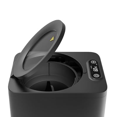 CREATIVECHEF Electric Composter,Upgraded 3.8L Electric Kitchen Compost Bin with Visual Cover,Converts Waste to Dry Compost,Indoor Smart Odorless Compost Bin,Black