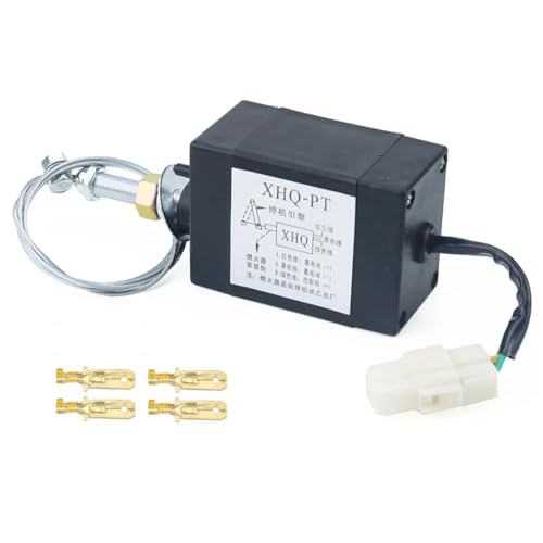 Électrovanne d'arrêt moteur XHQ-PT 12V type traction avec support - 5