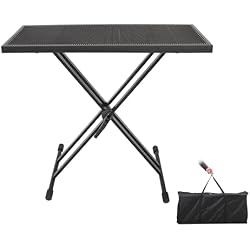 Sardoxx Portable DJ Table Stand DJ Controller Stand DJ Desk DJ Booth Adjustable Height DJ Stand For Laptop/Synth DJ Mixer Stand with Braced Keyboard Stand w/35” x 17.3” Table Top and Travel Bag