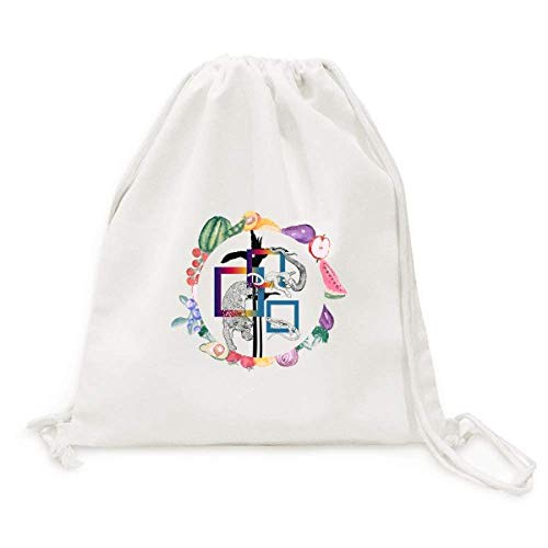Sac de course imprimé lézard pour fruits et légumes au marché bio de Provence