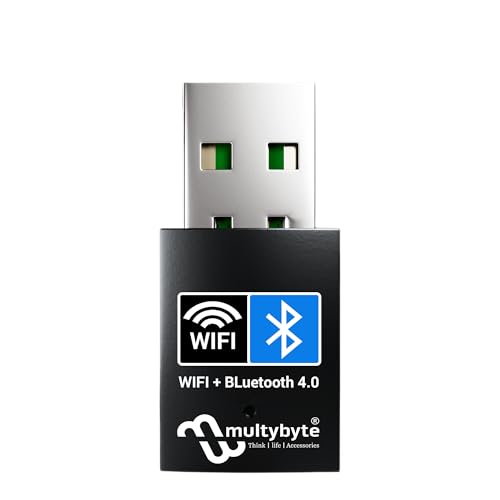 Image of Multybyte USB Bluetooth WiFi Adapter with Bt 4.0 & AC150Mbps | Wireless Nano USB 2.0 Network Adapter for Laptop Desktop PC Wi-Fi Dongle Compatible with Windows, Mac OS X, Linux Supported -Black