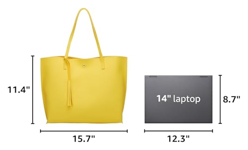 Image of Dreubea Women's Soft Faux Leather Tote Shoulder Bag from, Big Capacity Tassel Handbag