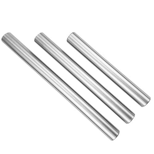 Juego de 3 rodillos de masa huecos de acero inoxidable 430, adecuados para entusiastas de la repostería y regalos profesionales