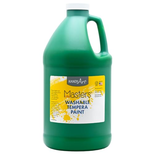 Handy Art Little Masters Washable Tempera Paint, Green, Half Gallon 64 oz