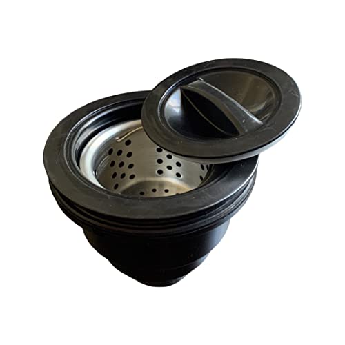 Desagüe para Lavabo Negro con Canasta Captura Pelo