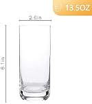 D.M DESIGN·MASTER [6 Pack,13.5 OZ] -Premium Highball Glasses, Heavy Base Tall Bar Glass, Drinking Glasses for Water, Juice, Beer, and Cocktail.
