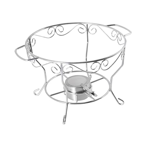 HuKaiL 6L Edelstahl Warmhaltebehälter, Rund Speisewärmer Chafing Dish mit Stützfüße und Topflappen, Warmhaltegerät Buffetwärmer für Cafeterias, Hotel, Schulkantinen, Bankette, 43 * 43 * 67cm, Silber – Bild 4
