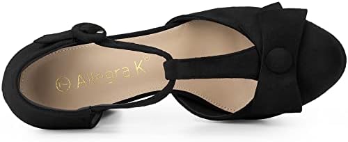 Allegra K Women's Mary Janes Platform Pumps Halloween Costumes Black Chunky Heels Dress Shoes - 6 M US | Image 4