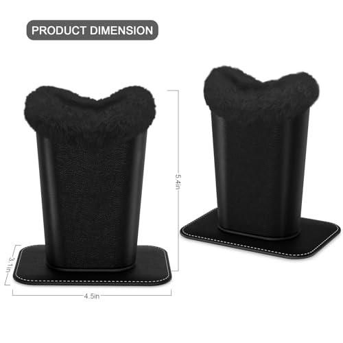 Image of Eyeglasses Holder,Plush Lined PU Leather Pattern Stand Case with Magnetic Base,Unisex for Women Men