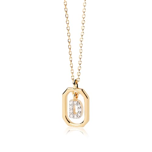 Colar delicado com inicial de ouro para mulheres e meninas, banhado a ouro 14K, zircônia cúbica, elegante, pingente de letra minúscula, nome de ouro, colar personalizado para mulheres, joias de ouro