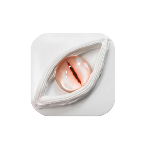 Contact Lens Cases (empty)- Animals Spooky & Stylish Halloween Style Eye Contacts Lens Storage Holder Leakproof Daily Organized Box Halloween Colored Dragon Eye Lenscase (white)