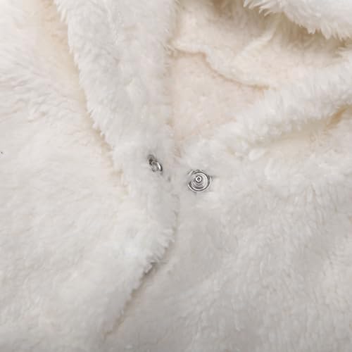 ROMPERINBOX Baby Girl Hoodie With Large Bow Fuzzy Hooded Sweatshirt Long Sleeve Pullover Fall Winter Outfits4