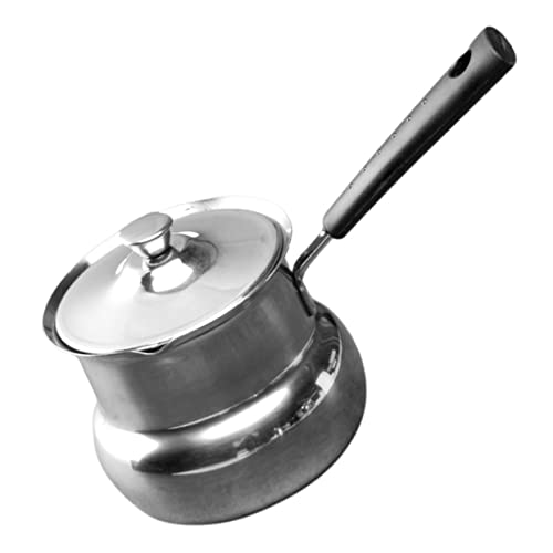Bestonzon 3Pcs Stainless Steel Hot Milk Cup Stainless Steel Saucepan Stainless Steel Stock Pot Cooking Pot Cooking Pan Butter Warmer Stainless Steel Baby Deep Frying Pan Complementary Food #TOP4