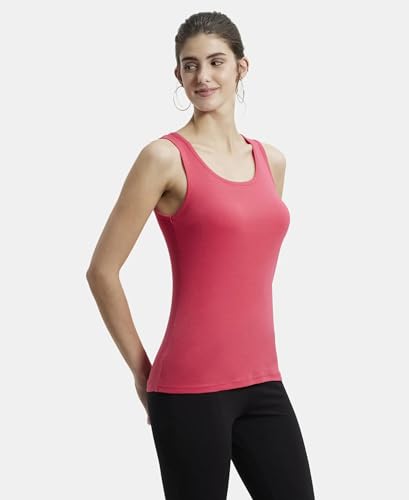 Image of Jockey A113 Women's Super Combed Cotton Rib Fabric Slim Fit Solid Tank Top