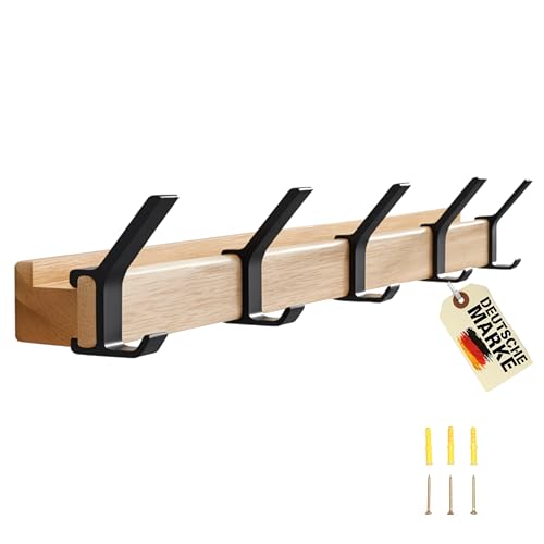 Novatta Garderobenleiste holz- Wandgarderobe als Hakenleiste mit...