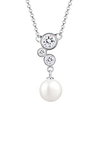 Preisvergleich Produktbild Elli Halskette Muschelkernperle Swarovski® Kristalle 925 Silber