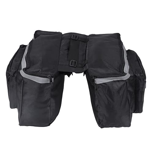 Bolsa trasera para bicicleta Zerodis, alforja de asiento con cierre de cremallera, impermeable, con tiras reflectantes, negro y rojo miniatura 5