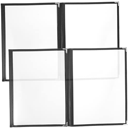 MOLUCKFU 2pcs Restaurant Menu Covers PVC Menu Sleeves Easy Cleaning Loose Leaf Binder