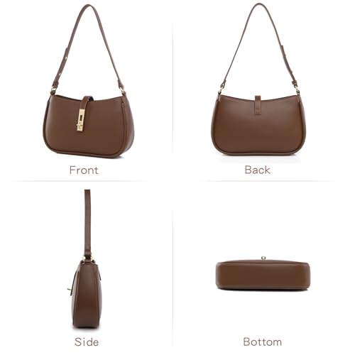 Travistar Kleine Handtasche Damen Elegant Schultertasche Damen Tasche Klein Veganes Leder Satteltasche Aesthetic Abendtasche Clutch mit Reißverschluss, Beige Umhängetasche für Teenager Mädchen