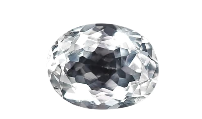 ABHINAV GEMS 6.00 Beautiful Oval Shape Original Certified Natural Cubic White Zircon/American White Diamond Stone Loose Gemstone For men and Women