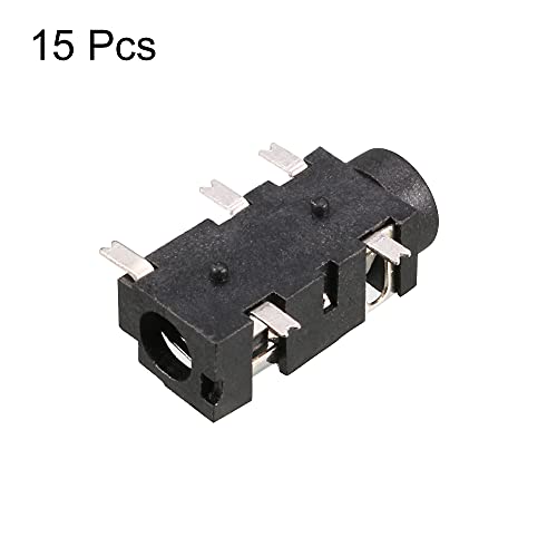 uxcell conector de audio 3.5 mm hembra PCB 5 pines pack 15 miniatura 3