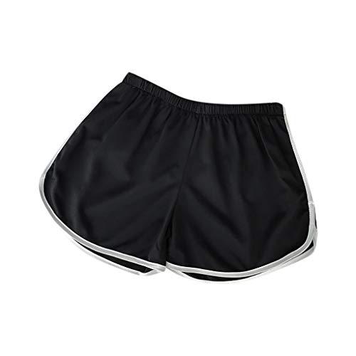 piabigka Women’s Running Sports Shorts Breathable Quick Dry Jogging Workout Short Pants Yoga Dance Athletic Elastic Waist Shorts Black