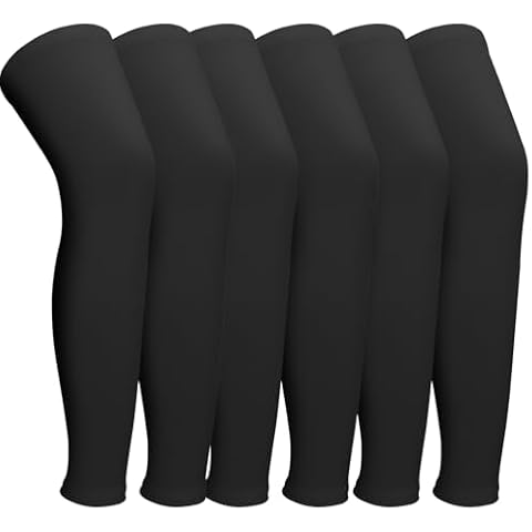 CACASO 3 Pairs Leg Sleeves,Full Length Leg Compression Sleeve,Sports Leg Knee Sleeve with Anti Slip Silicone Strips Cover