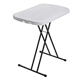 Mesa plegable para interior y exterior, patas plegables y regulables en 3 alturas: 61/66/71 cm, medidas tablero 66x46 cm, medidas mesa plegada: 103x46x5 cm